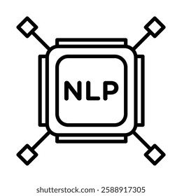 NLP icon Outline vector symbol sign