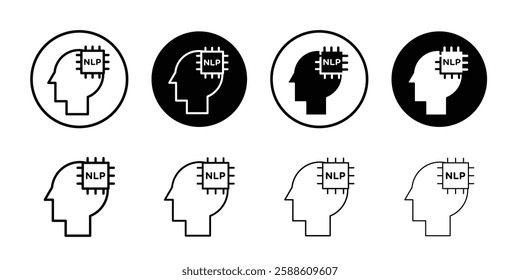 NLP icon Simple outline vector logo