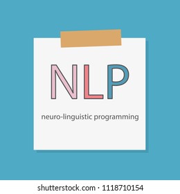 NLP Neuro Linguistic Programming written in a notebook paper- vector illustration