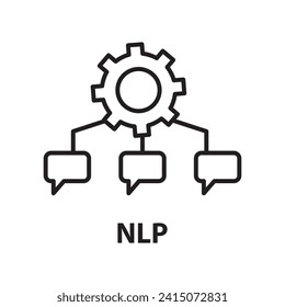 Nlp outline icon. Nlp icon for mobile apps and web flat illustration on white background..eps