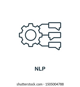 Nlp outline icon. Thin line concept element from crm icons collection. Creative Nlp icon for mobile apps and web usage.