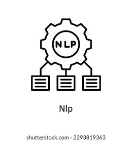 Vector NLP    iconos de esquema. Material gráfico simple