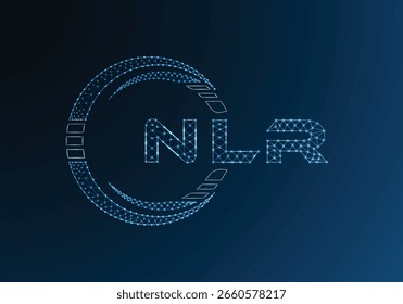 Diseño de Vector de logotipo de letra poli baja NLR. Diseño de logotipo de poliéster inferior NLR. Logotipo de poliéster bajo.