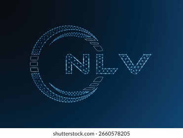 Projeto de vetor de logotipo de letra baixa NLV. Design de logotipo NLV poli inferior. Logotipo poli baixo.