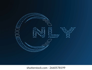 NLY low poly letter logo vector design. NLY lower poly logo design. Low poly logo.