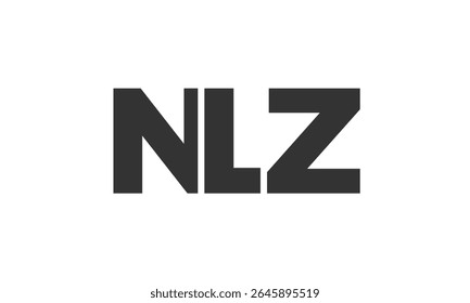 NLZ logo design template with strong and modern bold text. Initial based vector logotype featuring simple and minimal typography. Trendy company identity ideal for businesses brand presence.