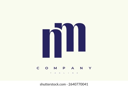 NM Abstract Geometric Logo Design. Modern and elegant logo design with simplistic typography elements, showcasing branding excellence.