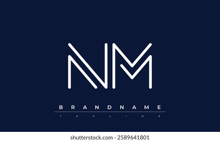 NM Abstract letter logo. This logo icon incorporate with abstract shape in the creative way
