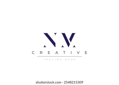 NM letras abstractas minimalistas Logo Monogram. Es un logo minimalista, este logo está hecho combinando dos letras