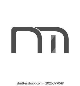 nm black  and ash color logo. The logo is embossed with nm block and ash color. 
