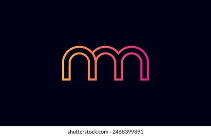 NM Creative And Modern NM Logo. Initial Letter NM Logo Design on Black Background.