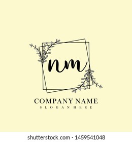 NM Initial beauty floral logo template