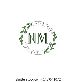 NM Initial beauty floral logo template