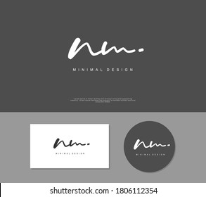 NM Initial handwriting or handwritten logo for identity. Logo with signature and hand drawn style.