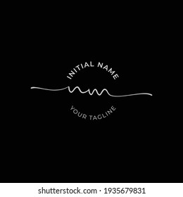 nm Initial handwriting signature logo vector. Hand lettering for designs