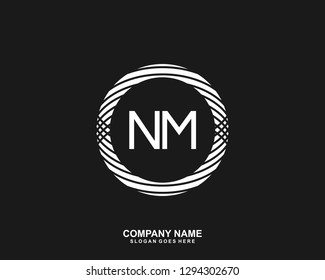 NM Initial letter geometric logo vector