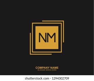 NM Initial letter geometric logo vector