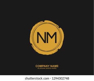 NM Initial letter geometric logo vector