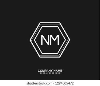 NM Initial letter geometric logo vector