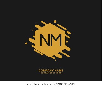 NM Initial letter geometric logo vector