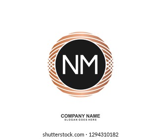 NM Initial letter geometric logo vector