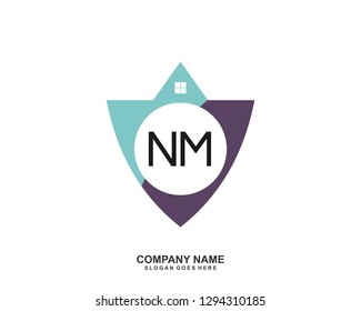 NM Initial letter geometric logo vector