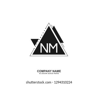 NM Initial letter geometric logo vector