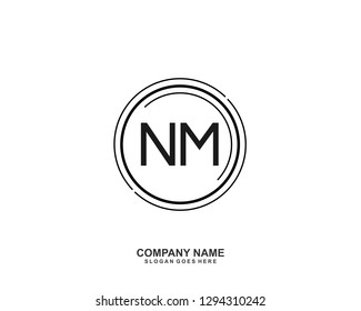 NM Initial letter geometric logo vector