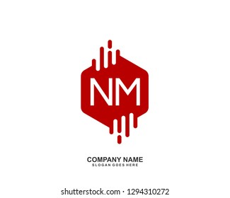 NM Initial letter geometric logo vector