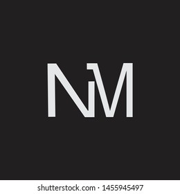 NM initial logo Capital Letters black background
