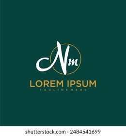 NM initial monogram for beauty and business logo