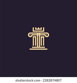 NM initial monogram logo for lawfirm with pillar  crown image design
