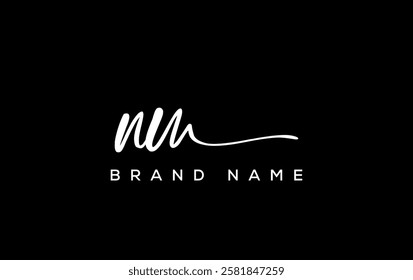 NM letter beauty handwriting vector logo. 