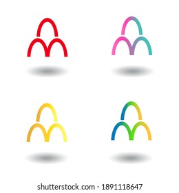 AM NM Letter initial based Logo Design in Colors. Creative Modern Letters Vector Icon Logo idea Illustration.