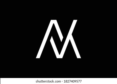NM letter logo design on luxury background. MN monogram initials letter logo concept. NM icon design. MN elegant and Professional white color letter icon design on black background. M N NM MN