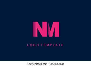 NM Letter Logo Design Vector