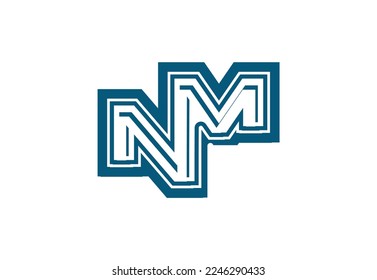 NM letter logo and icon design template