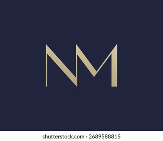 NM letter logo icon design. Classic style luxury initials monogram.