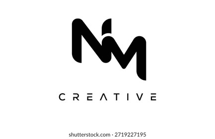 NM Letter Monogram Logo for Modern Creative Brand Identity