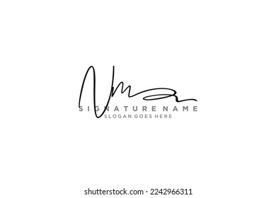 NM Letter Signature Logo Template elegant design logo Sign Symbol template vector icon