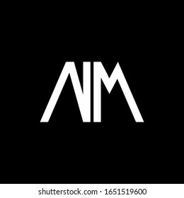NM logo abstract monogram isolated on black background