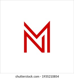 NM logo design vector sign