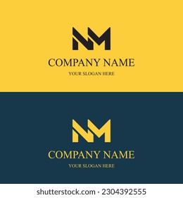 Logo de NM letra inicial logotipo real de lujo. símbolo de plantilla. logo moderno de lujo dorado. marca de marca monograma abstracto vectorial de letra de marca. icono negocio monograma boutique tipo de letra Clothing minimalista.