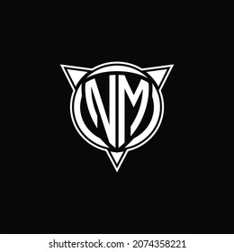 NM Logo monogram isolated with circle shape and three arrow design template