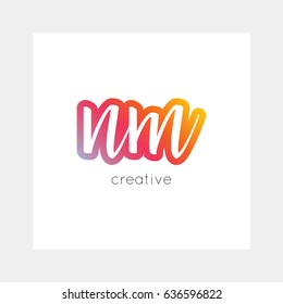 NM logo, vector. Useful as branding, app icon, alphabet combination, clip-art.