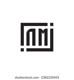 NM minimalist geometric symbol logo in high quality professional design that will print well across any print media
