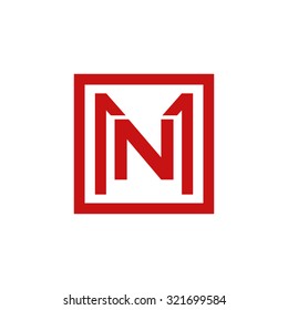 NM MN initial company, red square frame