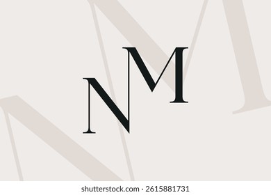 NM or MN letter logo icon design. Classic style luxury initials monogram.