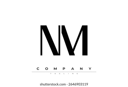 NM Modern Initials Logo Design. Branding logo with stylized initials showcasing bold design and modern aesthetic. Ideal for professional business branding or creative projects focusing on minimalistic