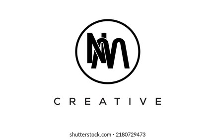 NM monogram. initial letters NM eye-catching Typographic logo design with circle, very creative stylish lettering logo icon for your business and company